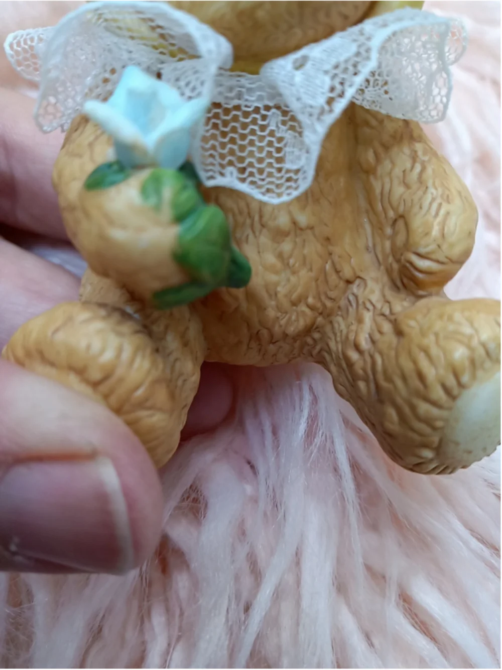Lucy Rigg Petite Chapeau Noelle Karen Yellow Hat with Blue Roses 1996 Lace Vinta